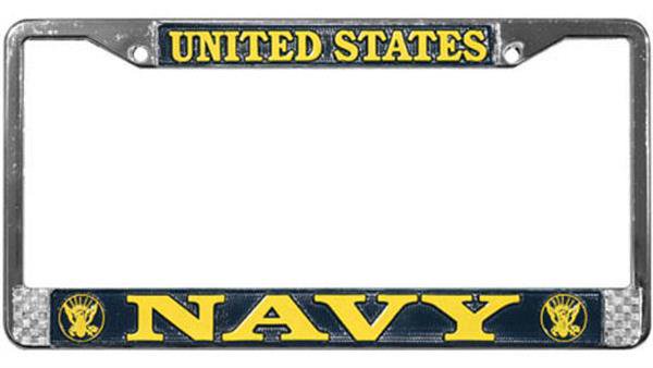 U.S. Navy Metal License Plate Frame
