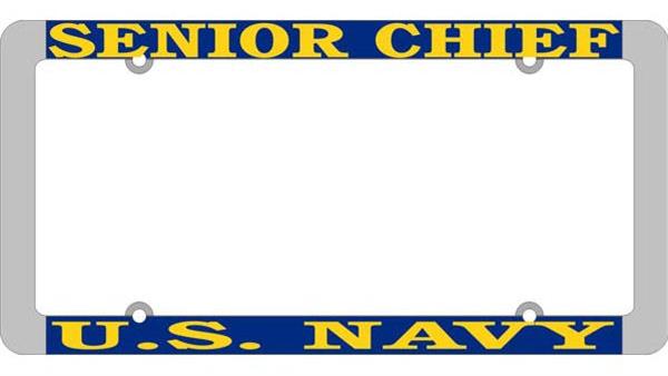 U.S. Navy Senior Chief Thin Rim License Plate Frame