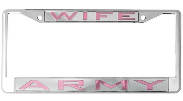 Army Wife Mirror Inlaid License Plate Frame