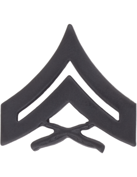 USMC ENLISTED Rank Black Metal Pin-ons - Pair