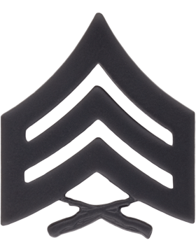 USMC ENLISTED Rank Black Metal Pin-ons - Pair