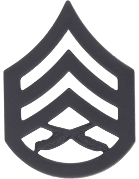 USMC ENLISTED Rank Black Metal Pin-ons - Pair