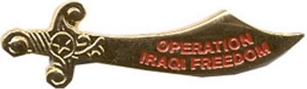 Operation Iraqi Freedom Sword Small Hat Pin