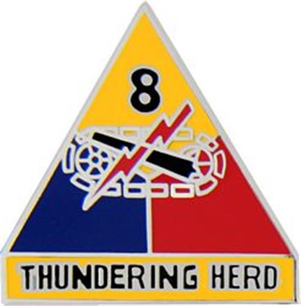 8th Armored Division Small Hat Pin
