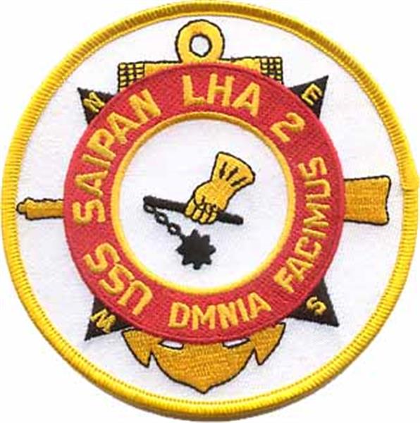 USS Saipan USMC Patch. All patches are approximately 4