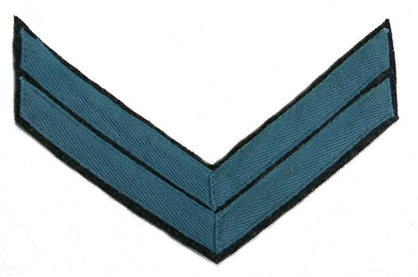Civil War C.S. Chevrons with Grey Wool - INFANTRY