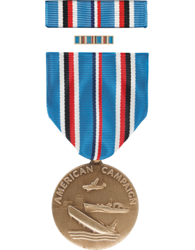 American Campaign Full Size Medal Box Set with Lapel Pin
