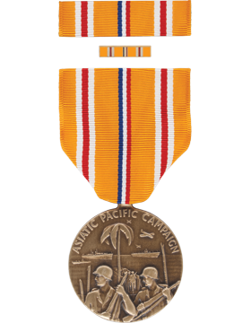 Asiatic Pacific Campaign Full Size Medal Box Set with Lapel Pin