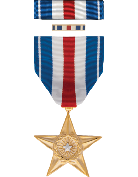Silver Star Full Size Medal Box Set Medal Box Set with Lapel Pin