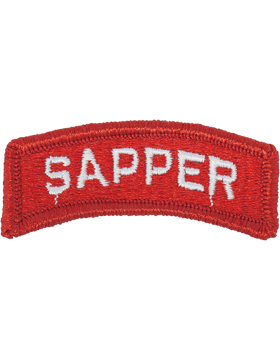 SAPPER Tab - White on Red - Full Color Dress Patch