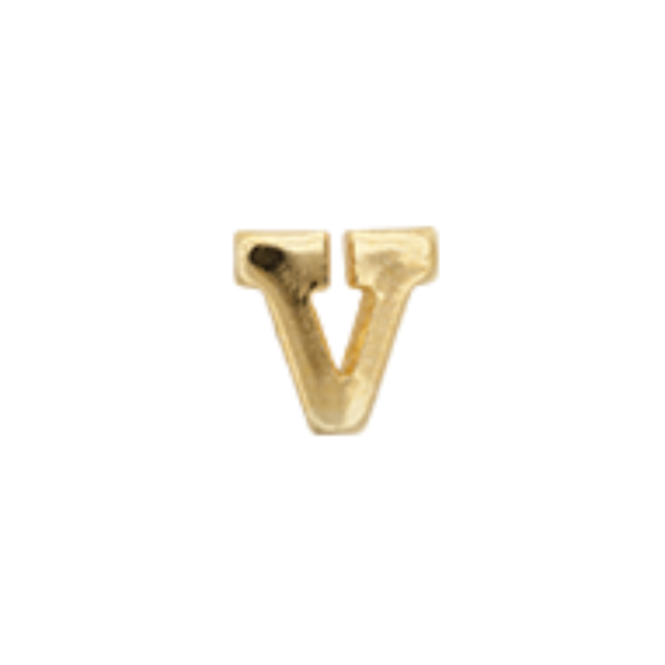 Gold Letter V Ribbon Device