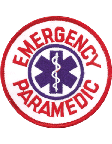Emergency Paramedic Round Patch - Red and Blue