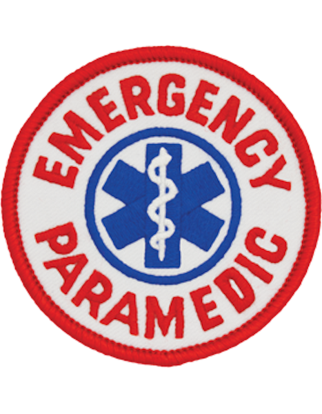 Emergency Paramedic Round Patch - Red and Blue