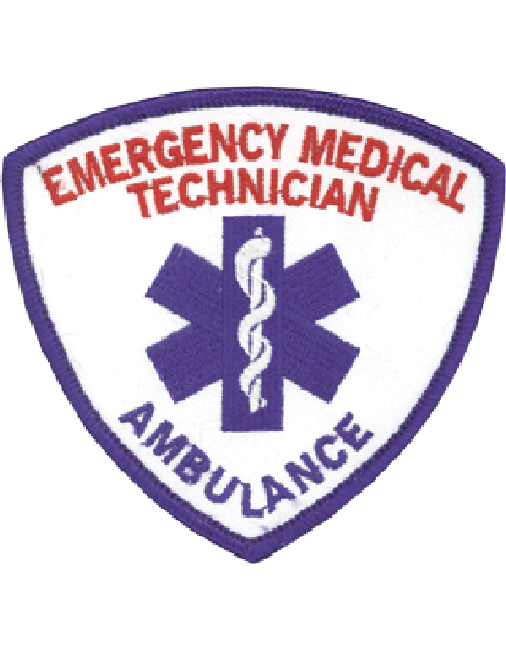Emergency Medical Technician (EMT) with Ambulance Patch (Red & Blue)