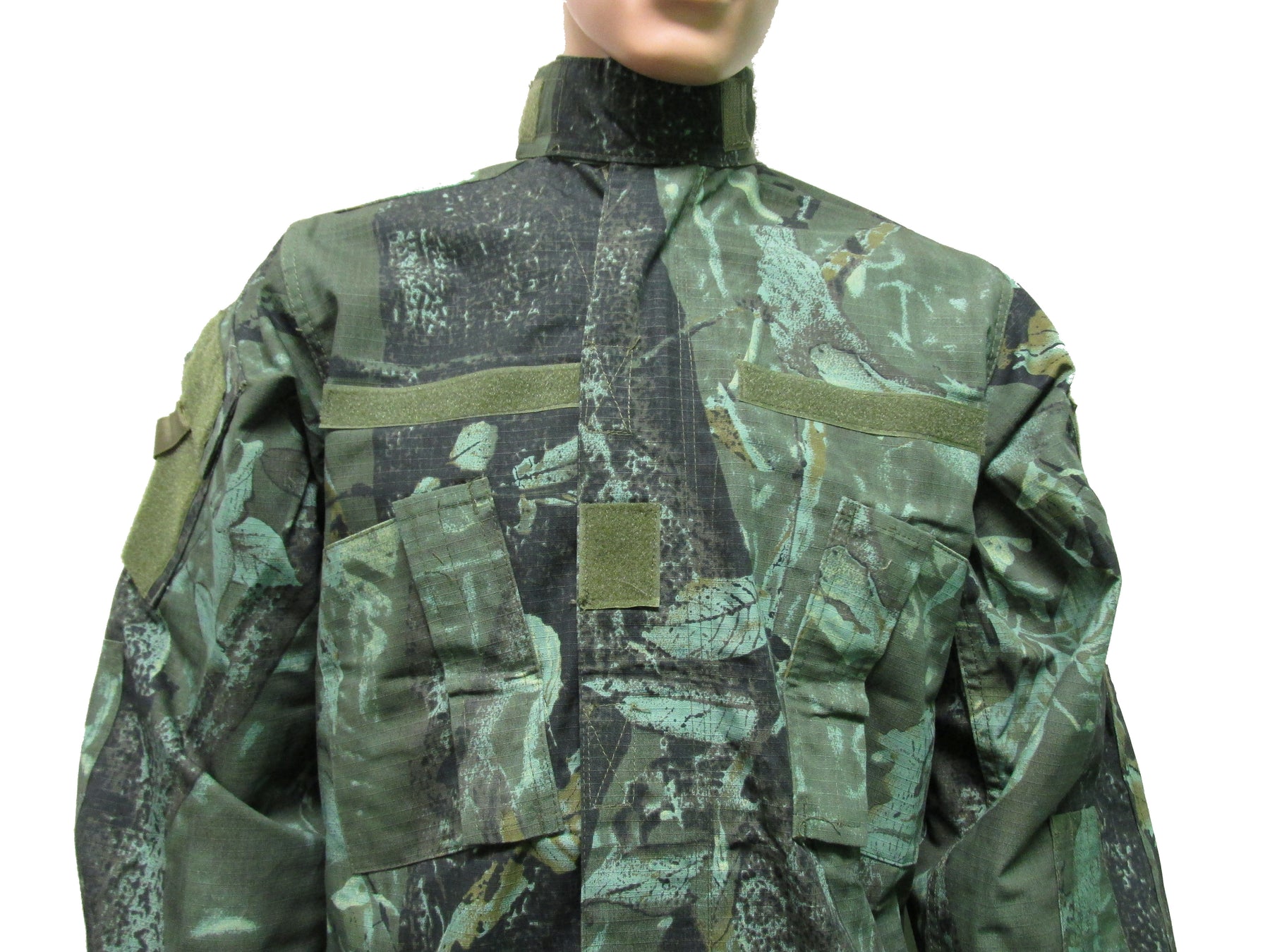 CLEARANCE ACU Style Military Jacket - Green Leaf Hunting Camo