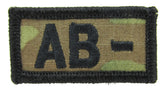 Embroidered OCP Blood Type Patches 1x2 Inch - Black or Spice Brown