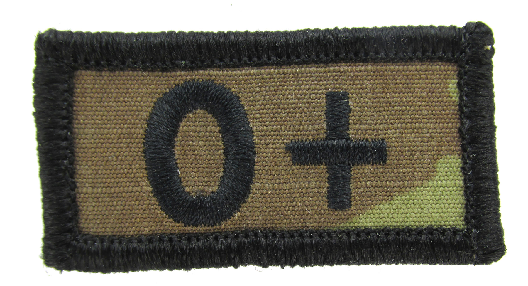 Embroidered OCP Blood Type Patches 1x2 Inch - Black or Spice Brown