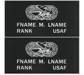 U.S. Air Force Leather Flight Badge BLACK - 1 Pair