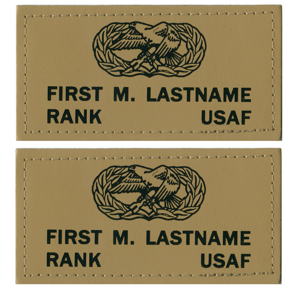 U.S. Air Force Leather Flight Badge - TAN - 1 Pair