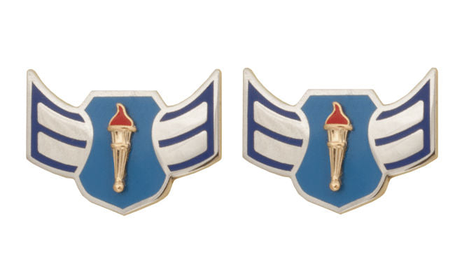 Air Force JROTC Enlisted Rank - Metal Insignia - 1 Pair