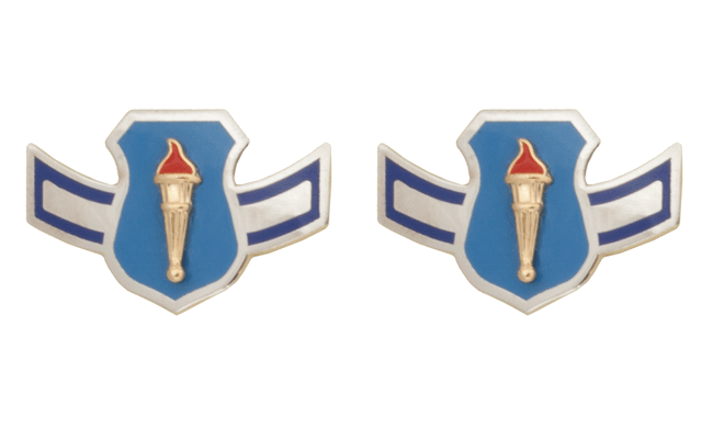 Air Force JROTC Enlisted Rank - Metal Insignia - 1 Pair