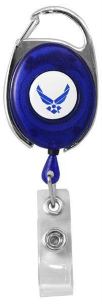 U.S. Air Force Wings Retractable Badge Holder With Carabiner Clip