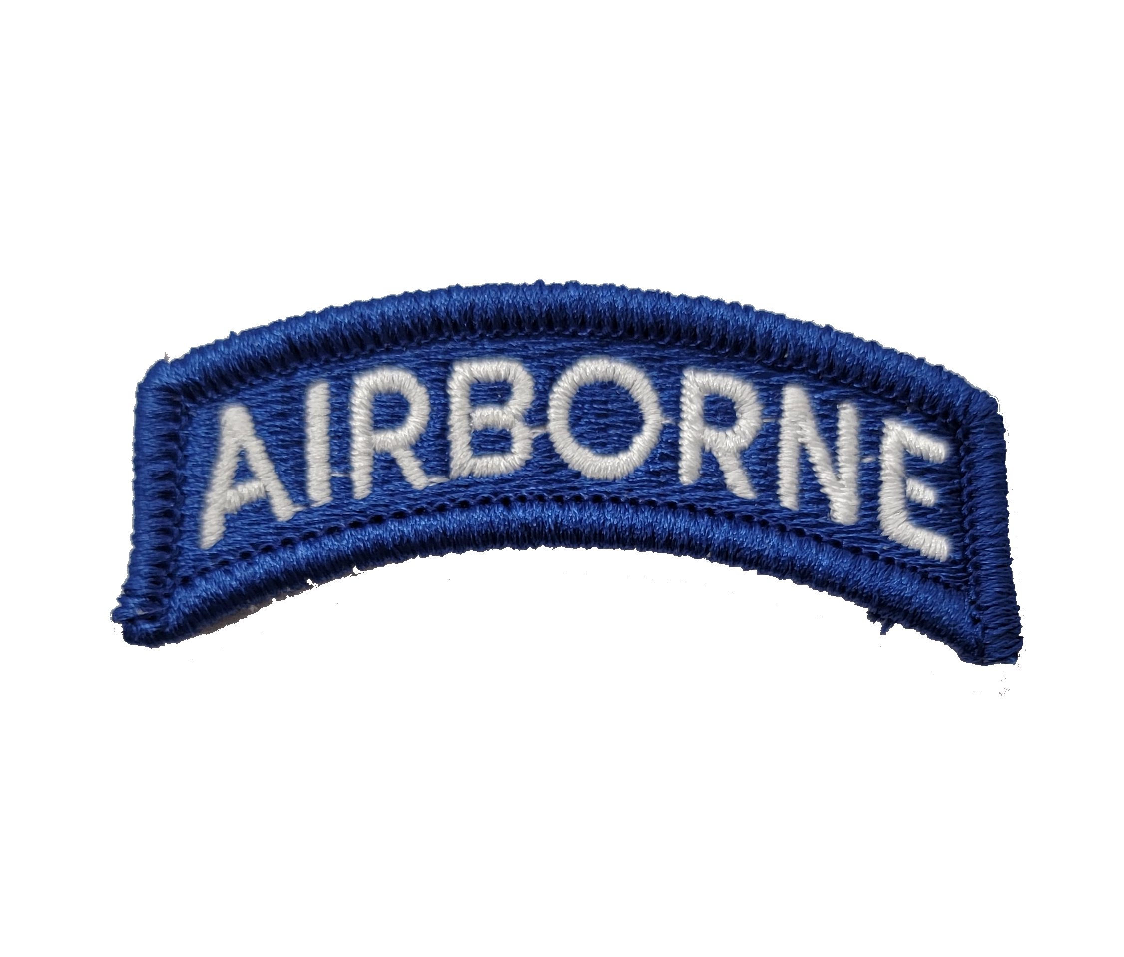 Airborne Tab BLUE and WHITE for Army Dress Uniform - Full Color Airborne Tab BLUE and WHITE for Army Dress Uniform - Full Color