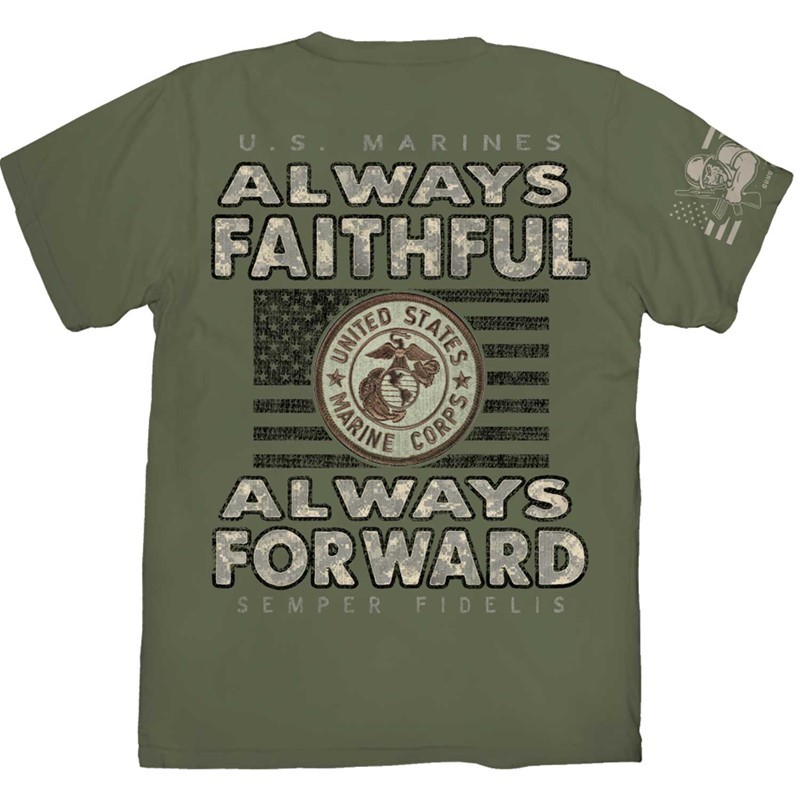 USMC "Always Forward" Short Sleeve T-Shirt - OLIVE DRAB - CLEARANCE!