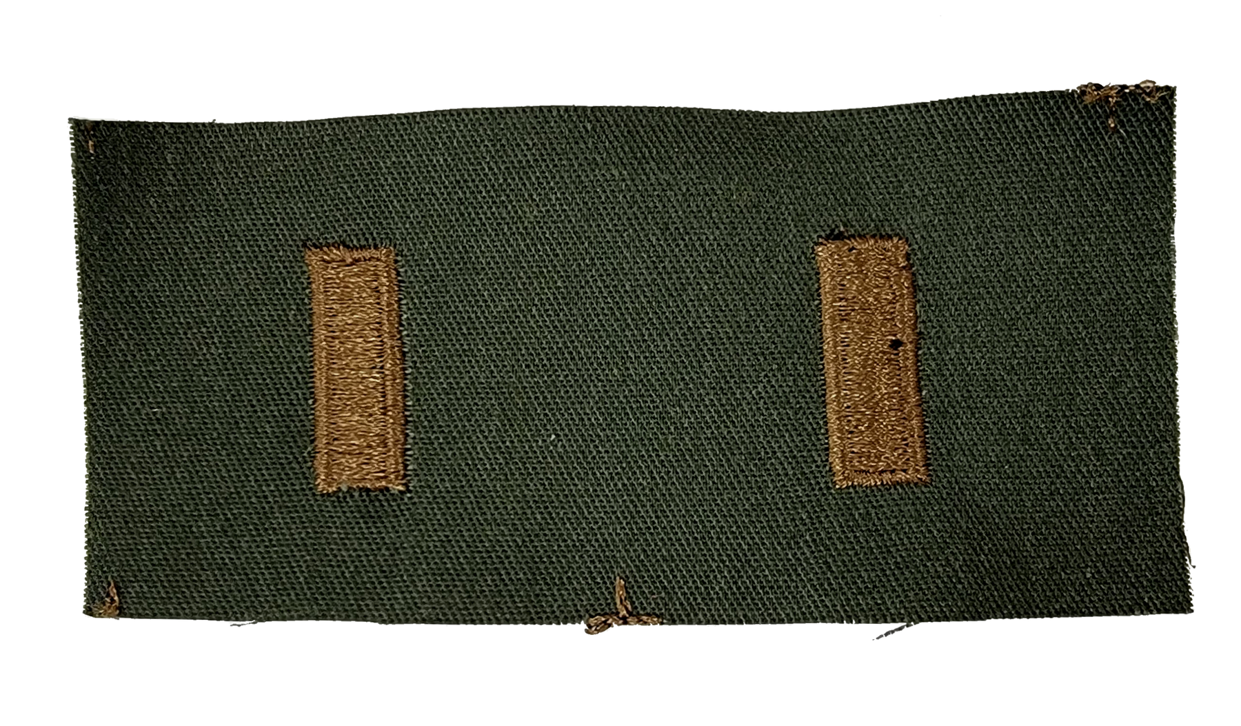 Vintage U.S. Army Rank Insignia - O.D. Green Subdued - 1 PAIR Sew-on - CLOSEOUT!