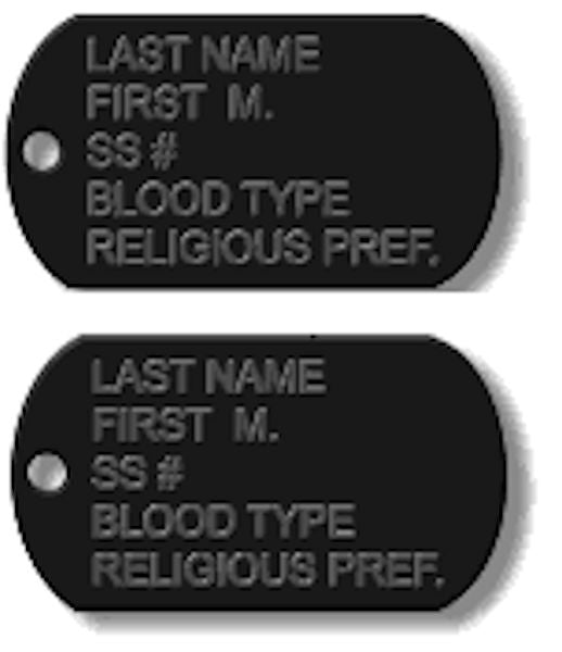 Dog Tags Set - Personalized - Military