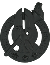 Army Recruiter Identification Badge - Subdued Metal Pin-on Black