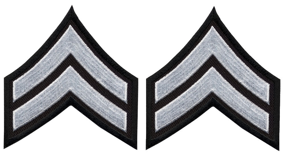 Corporal Chevrons - White on Black