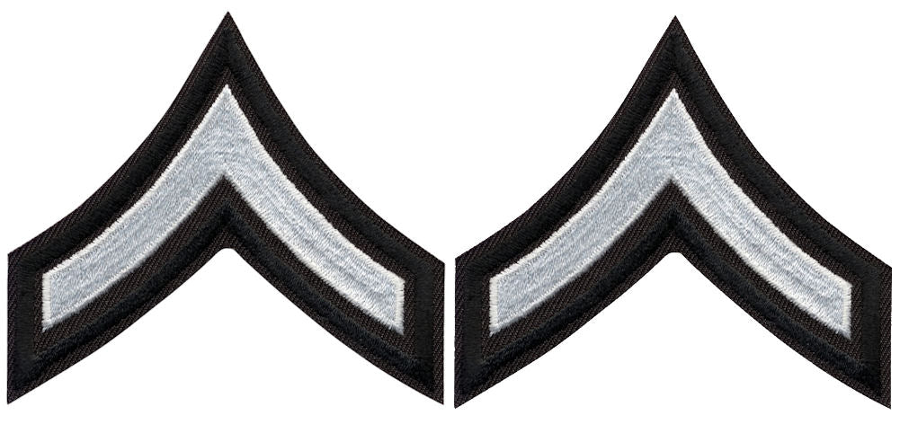 PFC Chevrons - White on Black