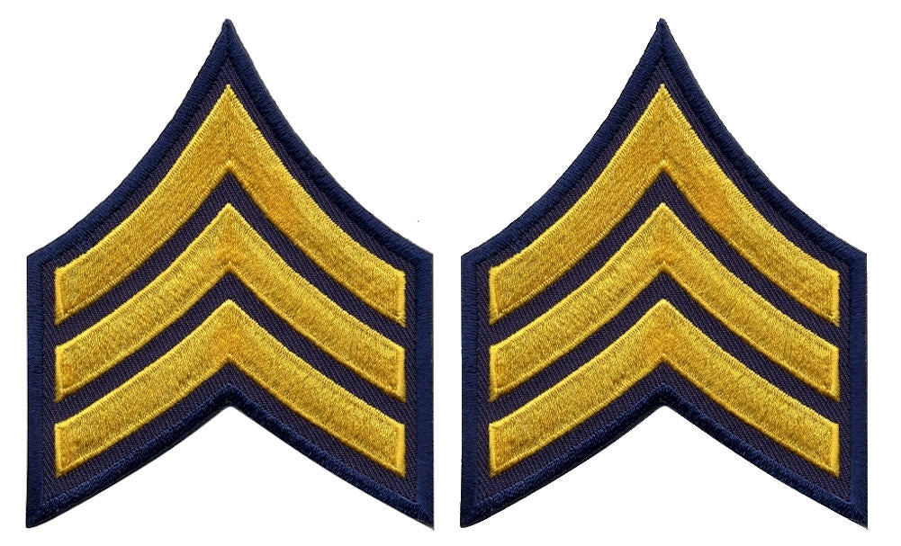 Sergeant Chevrons - Medium Gold on Navy