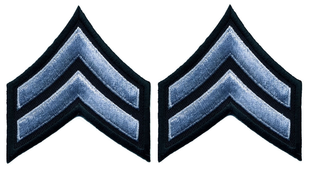 Corporal Chevrons - Gray on Black