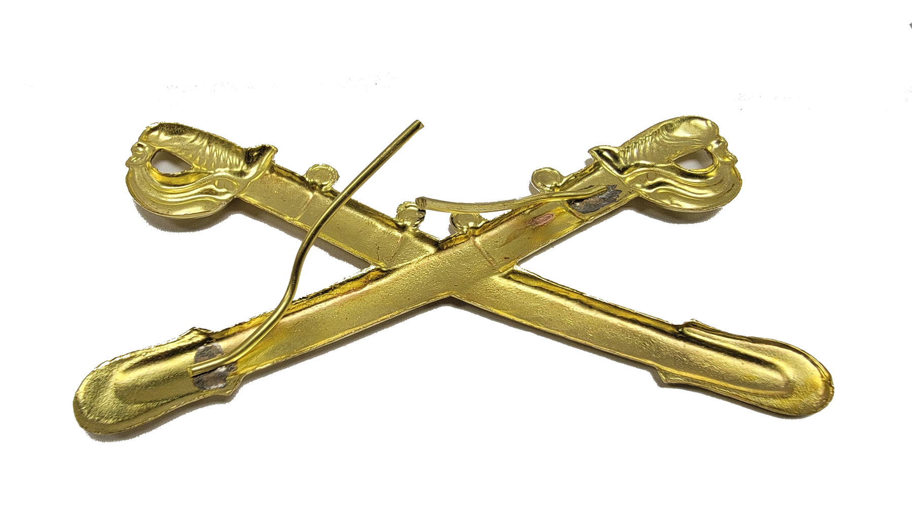 Civil War Brass Hat Insignia - Cavalry Crossed Sabers