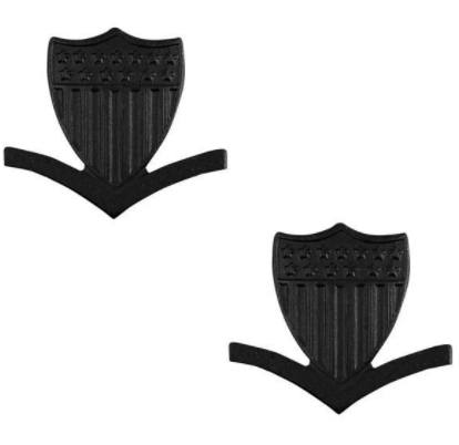 E-4 Petty Officer - U.S. Coast Guard Black Metal Pin-On Rank