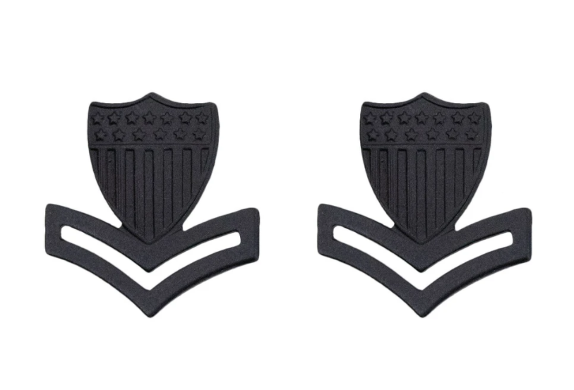 E-5 Petty Officer 2 - U.S. Coast Guard Black Metal Pin-On Rank