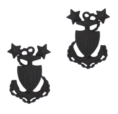 E-9 Chief Petty Officer Master - U.S. Coast Guard Black Metal Pin-On Rank
