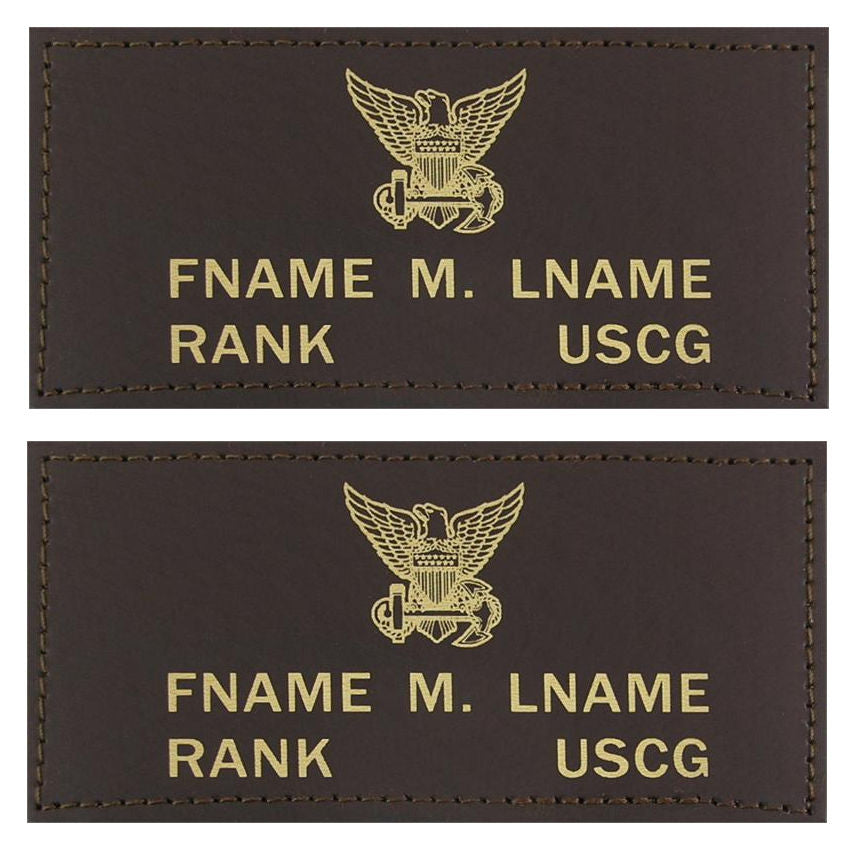 U.S. Coast Guard Leather Flight Badge - BROWN - 1 Pair