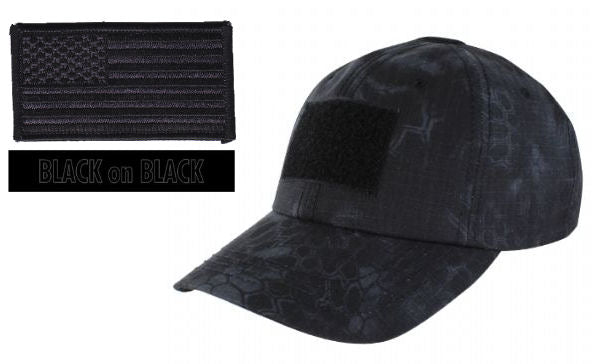 Tactical Cap Package with U.S. Flag Patch and Personalized Name Tape - Various Colors