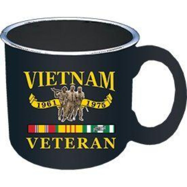 Vietnam Veteran Coffee Cup - 14oz Stone Black Camper Mug
