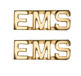 EMS Collar Letter Insignia - No Shine Metal Pin-On - PAIR