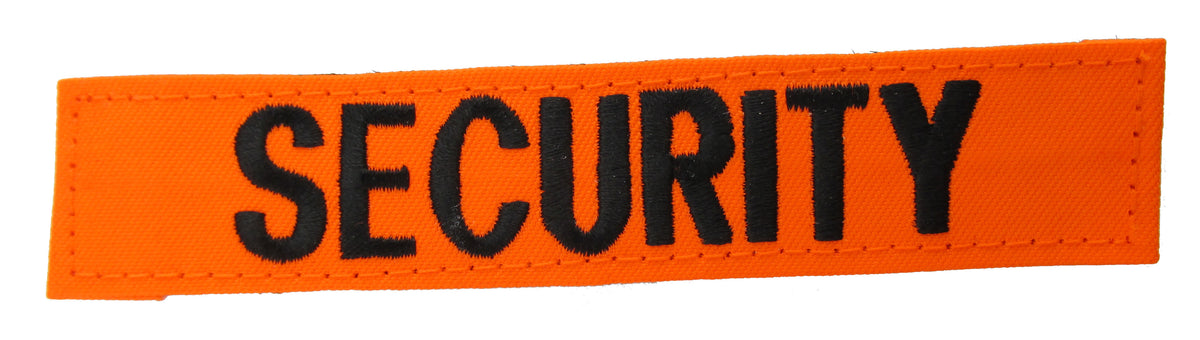 Fluorescent Orange Name Tape with Hook Fastener - Fabric Material