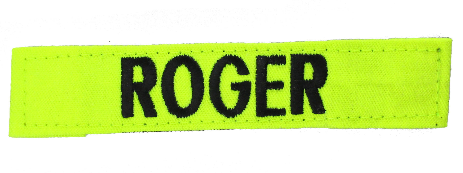 Fluorescent Yellow Name Tape with Hook Fastener - Fabric Material
