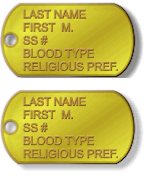 Dog Tags Set - Personalized - Military