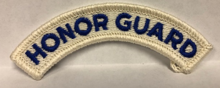 HONOR GUARD Dress Tab - BLUE Thread on WHITE - SEW ON Version