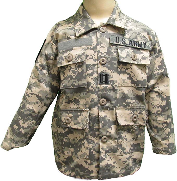 Kid's Army Jacket with Authentic Patches - ACU Camo