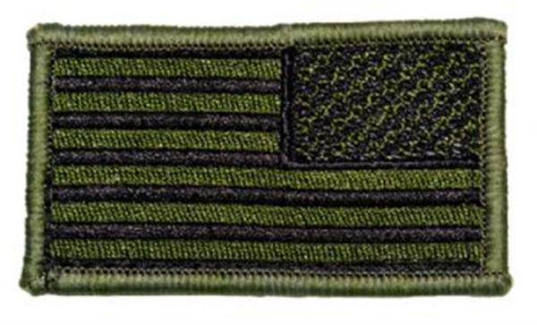 OD Green & Black American Flag Kids Patch -REVERSE
