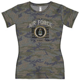Joe Blow Air Force Ladies Vintage Camo Stencil T-Shirt